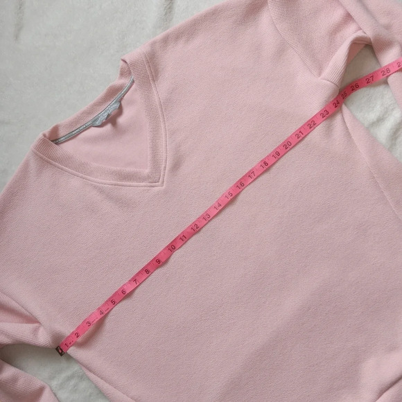 Marc NY by Andrew Marc Pink Longsleeve Ribbed V-neck Pullover Sweater size XXL - Picture 7 of 8